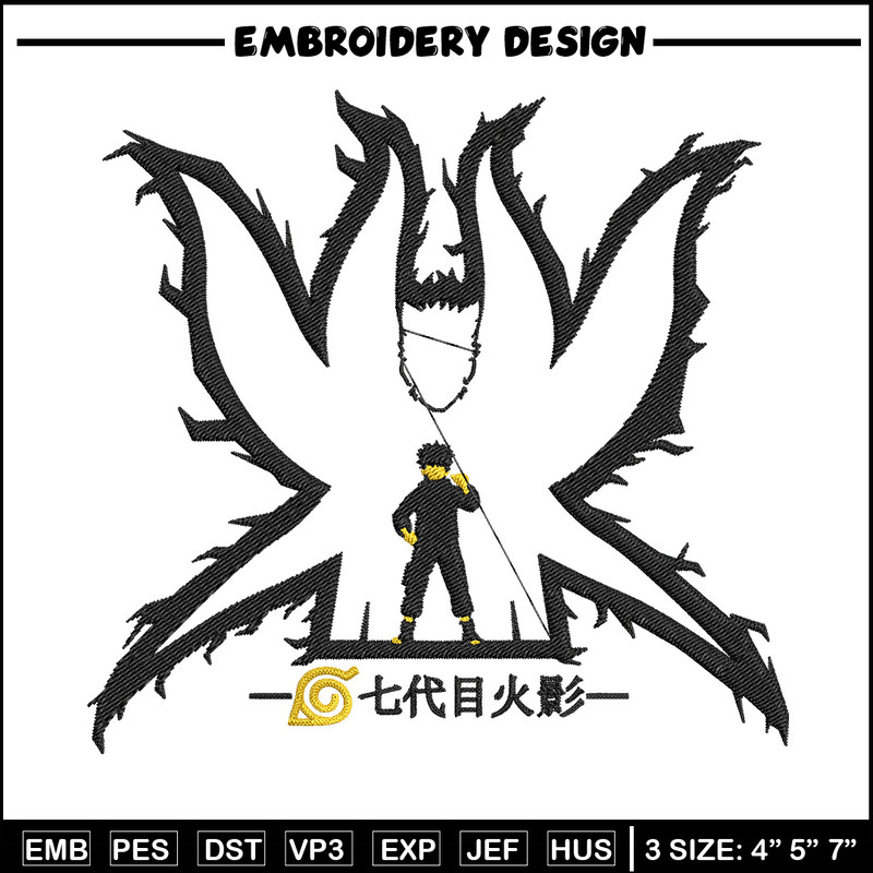 Naruto x kurama Embroidery Design, Naruto Embroidery, Embroidery File, Anime Embroidery,Anime shirt, Digital download..jpg