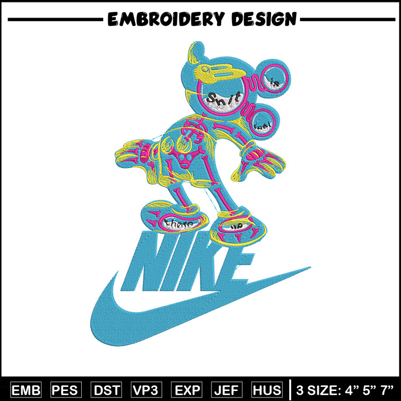 Nike mickey Embroidery Design, Mickey Embroidery, Embroidery File, Nike Embroidery, Anime shirt, Digital download.jpg