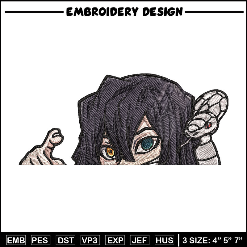 Obanai Peeker Embroidery Design, Demon slayer Embroidery, Embroidery File, Anime Embroidery, Digital download.jpg
