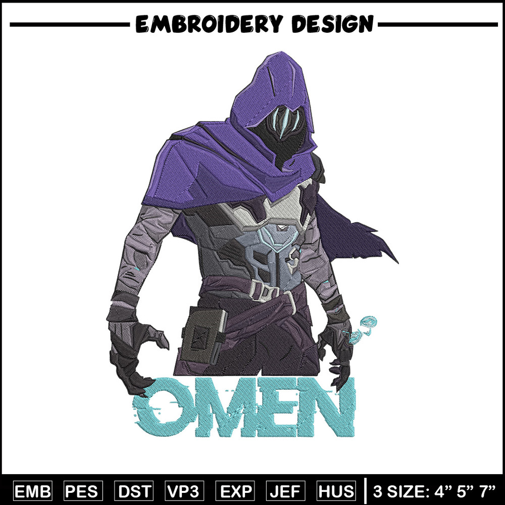 Omen poster Embroidery Design, Valorant Embroidery, Embroidery File, Anime Embroidery, Anime shirt, Digital download.jpg