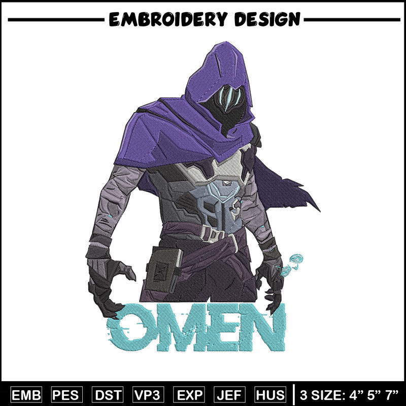 Omen poster Embroidery Design, Valorant Embroidery, Embroidery File, Anime Embroidery, Anime shirt, Digital download.jpg