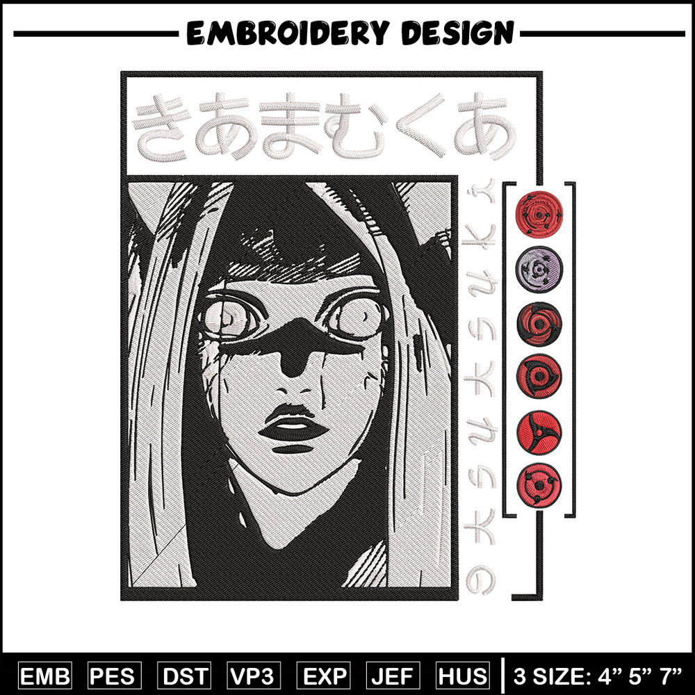 Otsutsuki Kaguya Embroidery Design, Naruto Embroidery, Embroidery File, Anime Embroidery, Anime shirt, Digital download.jpg