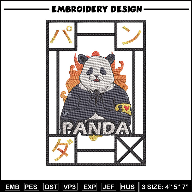 Panda poster Embroidery Design, Jujutsu Embroidery, Embroidery File, Anime Embroidery, Anime shirt, Digital download.jpg