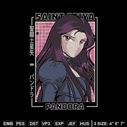 Pandora poster Embroidery Design, Saint Seiya Embroidery, Embroidery File, Anime Embroidery,Anime shirt,Digital download