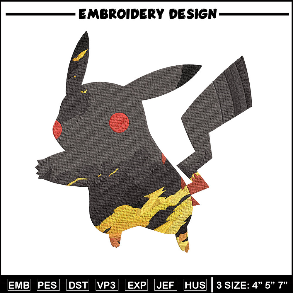 Pikachu poster Embroidery Design, Pokemon Embroidery, Embroidery File, Anime Embroidery, Anime shirt, Digital download..jpg