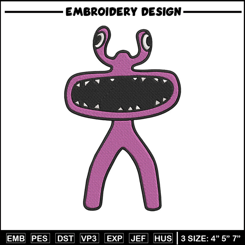 Pink Rainbow Embroidery Design, Rainbow Friends Embroidery, Embroidery File, Anime Embroidery, Digital download.jpg