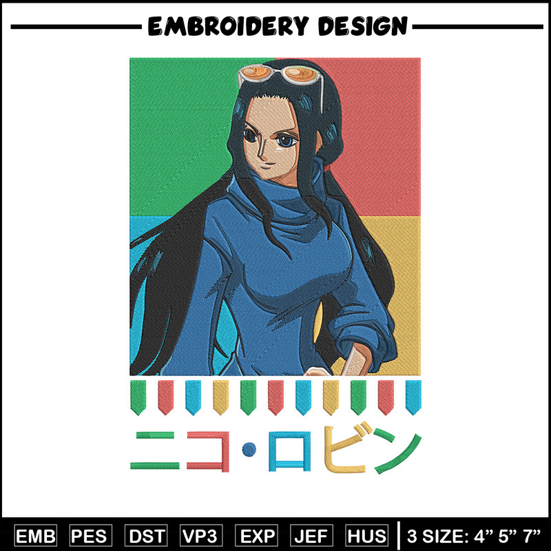 Poster Robin Embroidery Design, One piece Embroidery, Embroidery File, Anime Embroidery, Anime shirt, Digital download.jpg