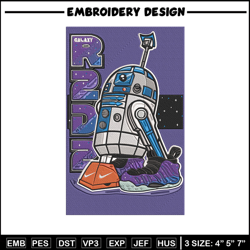 R2 D2 poster Embroidery Design, Star Wars Embroidery, Embroidery File, Anime Embroidery, Anime shirt, Digital download.jpg