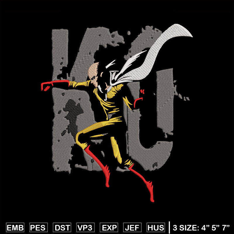 Saitama KO Embroidery Design, One punch man Embroidery,Embroidery File, Anime Embroidery, Anime shirt, Digital download.jpg