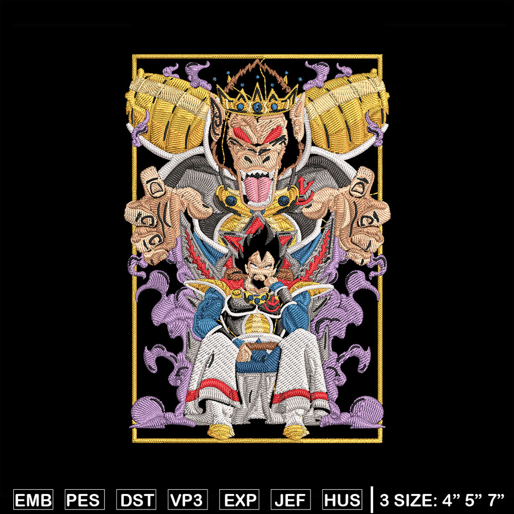 Saiyan king Embroidery Design, Dragonball Embroidery, Embroidery File, Anime Embroidery, Anime shirt, Digital download.jpg