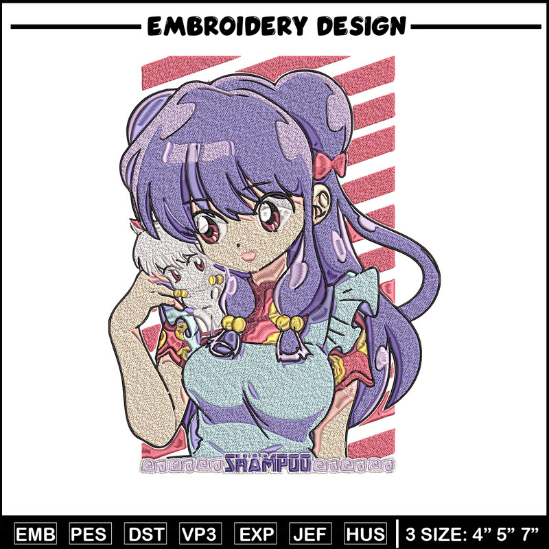 Shampoo ranma Embroidery Design, Ranma Embroidery, Embroidery File, Anime Embroidery, Anime shirt, Digital download.jpg