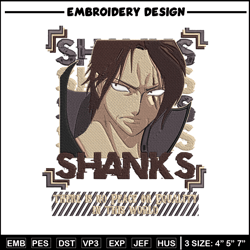 Shanks poster Embroidery Design, One piece Embroidery, Embroidery File, Anime Embroidery, Anime shirt, Digital download.
