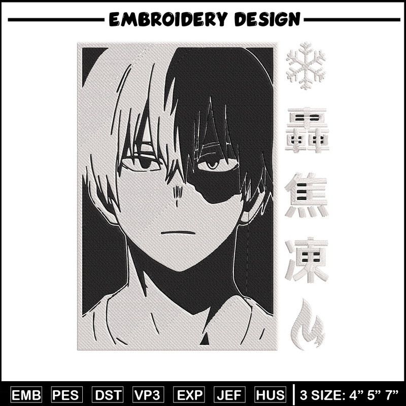 Shouto poster Embroidery Design, Mha Embroidery, Embroidery File, Anime Embroidery, Anime shirt, Digital download.jpg