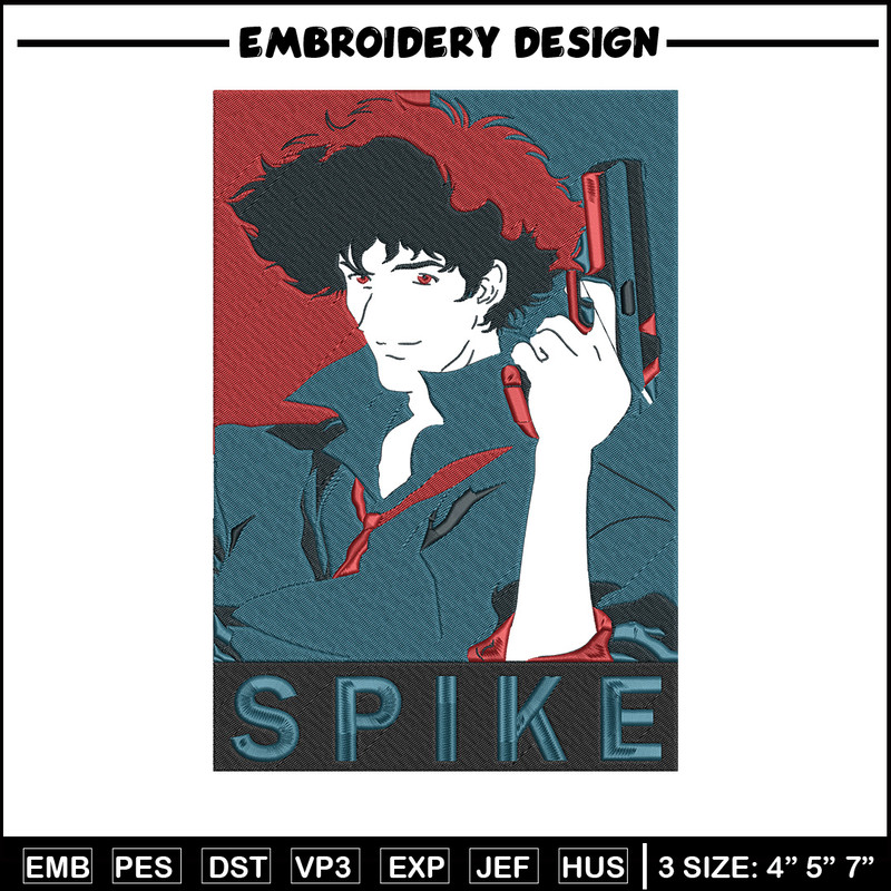 Spike poster Embroidery Design, Cowboy bebop Embroidery, Embroidery File, Anime Embroidery,Anime shirt,Digital download.jpg