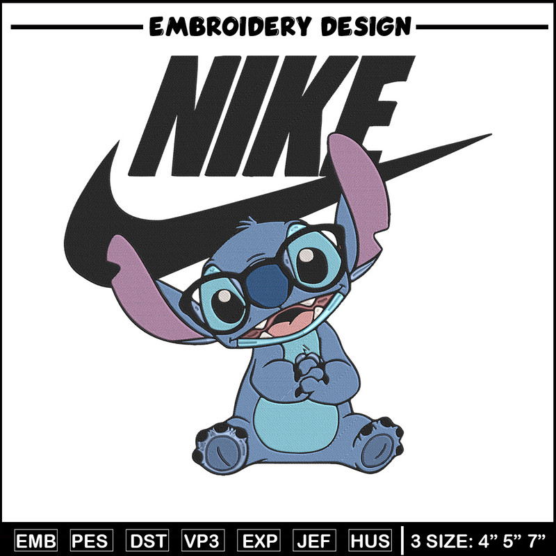 Stitch nike Embroidery Design, Stitch Embroidery, Embroidery File, Nike Embroidery, Anime shirt, Digital download.jpg