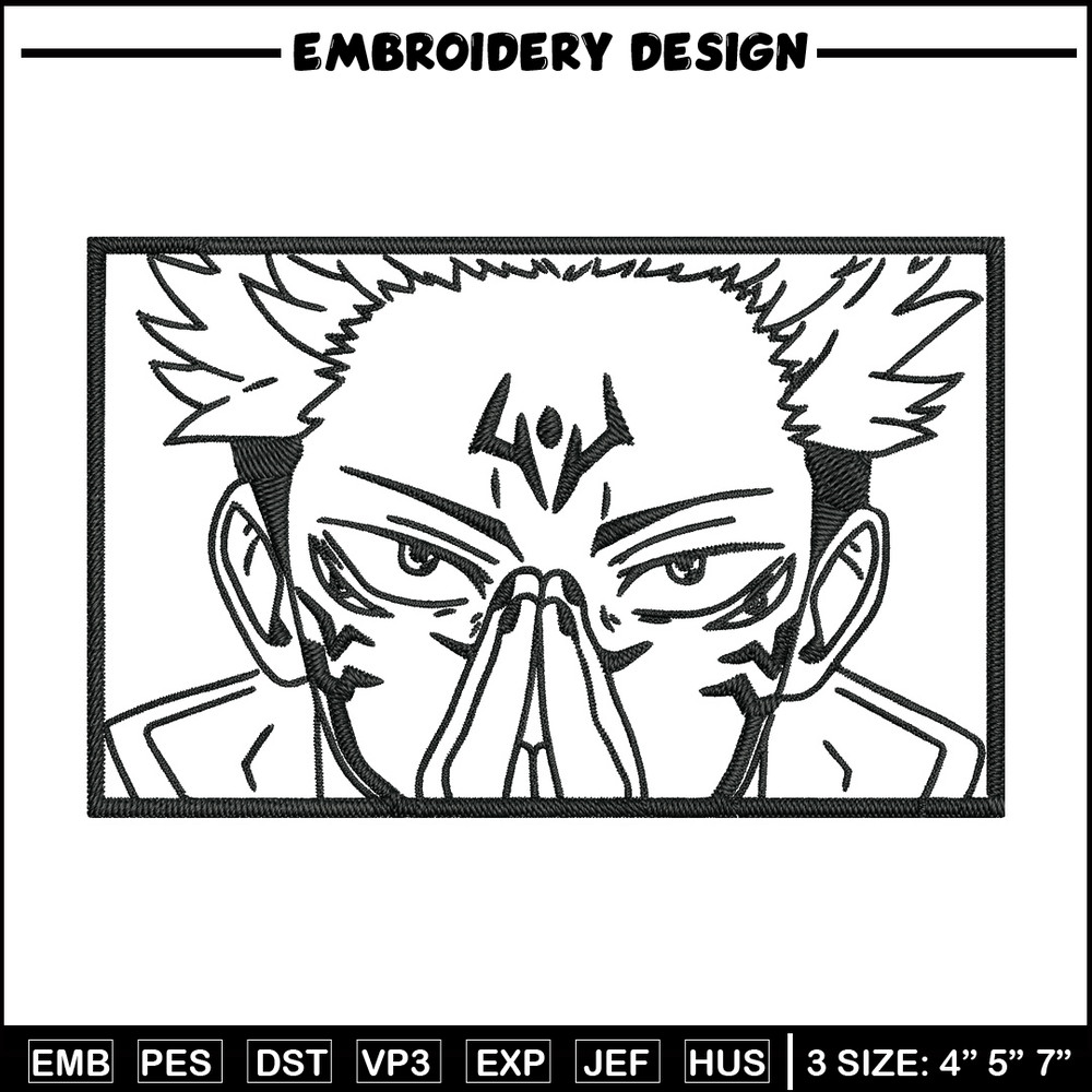 Sukuna box Embroidery Design, Jujutsu Embroidery, Embroidery File, Anime Embroidery, Anime shirt, Digital download.jpg