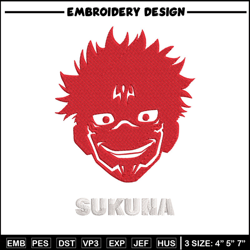 Sukuna laugh Embroidery Design, Jujutsu Embroidery, Embroidery File, Anime Embroidery, Anime shirt, Digital download.jpg