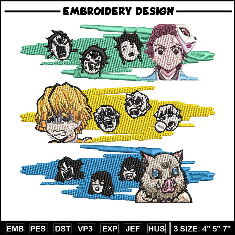 Tanjiro friends sticker Embroidery Design, Demon slayer Embroidery, Embroidery File,Chrismas Embroidery,Digital download.jpg