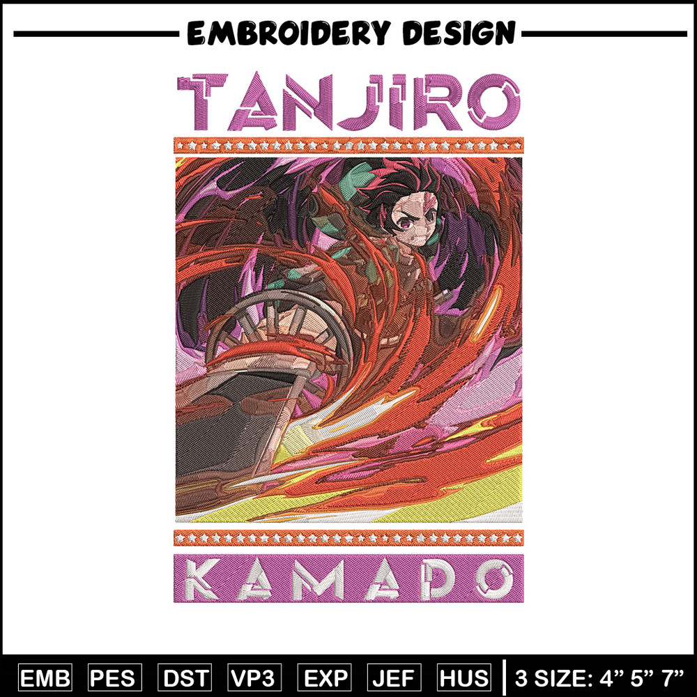 Tanjiro kamado Embroidery Design, Demon slayer Embroidery,Embroidery File,Anime Embroidery, Anime shirt,Digital download.jpg