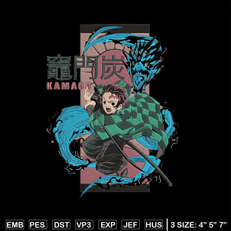 Tanjiro kamado Embroidery Design,Demon slayer Embroidery,Embroidery File, Anime Embroidery,Anime shirt, Digital download.jpg