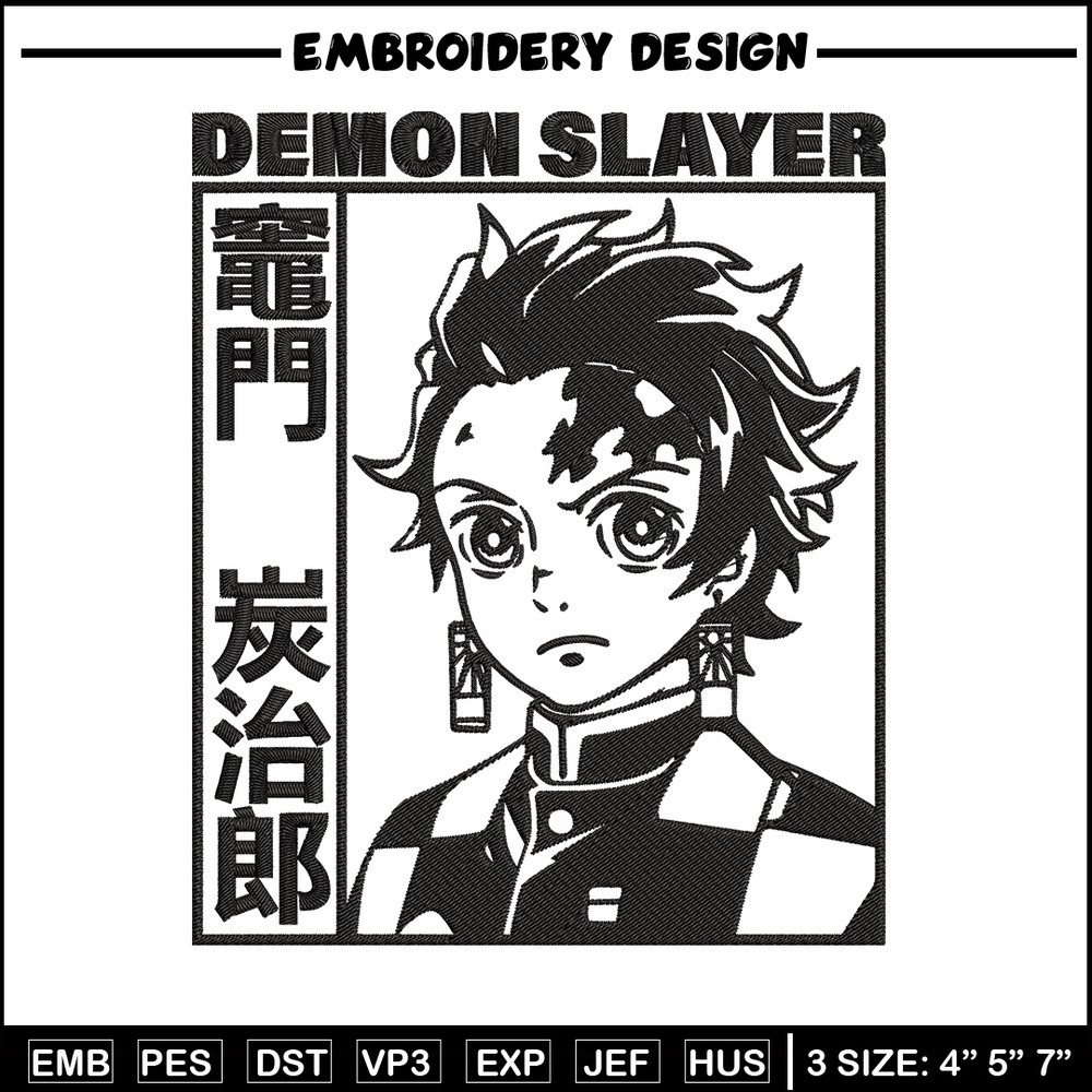 Tanjiro Kamado Embroidery Design,Demon slayer Embroidery,Embroidery File,Anime Embroidery,Anime shirt, Digital download..jpg