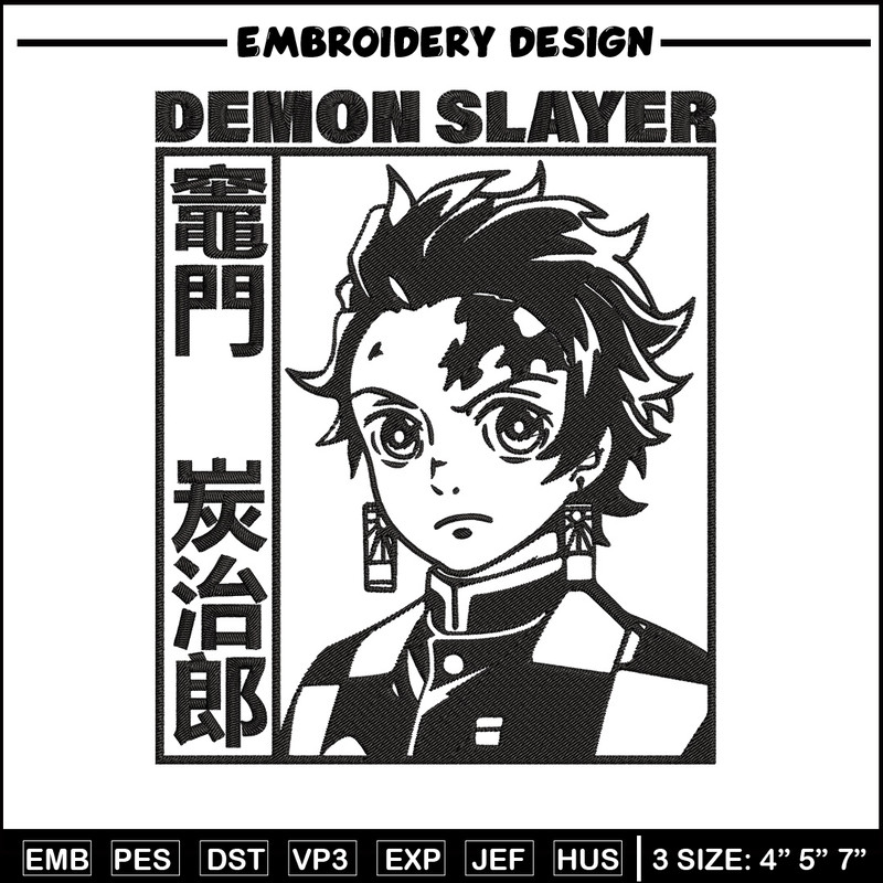 Tanjiro Kamado Embroidery Design,Demon slayer Embroidery,Embroidery File,Anime Embroidery,Anime shirt, Digital download..jpg