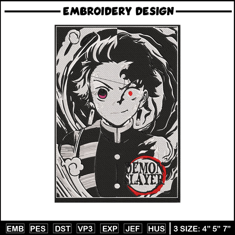 Tanjiro poster Embroidery Design, Demon slayer Embroidery, Embroidery File, Anime Embroidery,Digital download.jpg