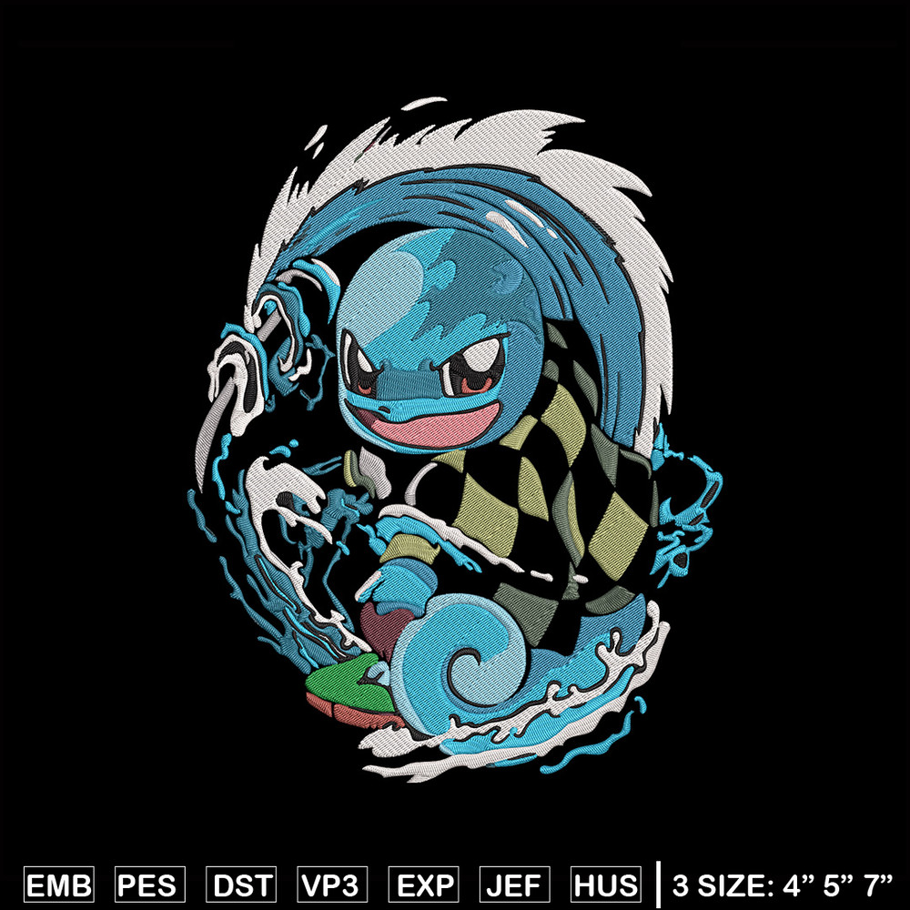 Tanjiro x Squirtle Embroidery Design, Pokemon Embroidery, Embroidery File, Anime Embroidery,Anime shirt,Digital download.jpg