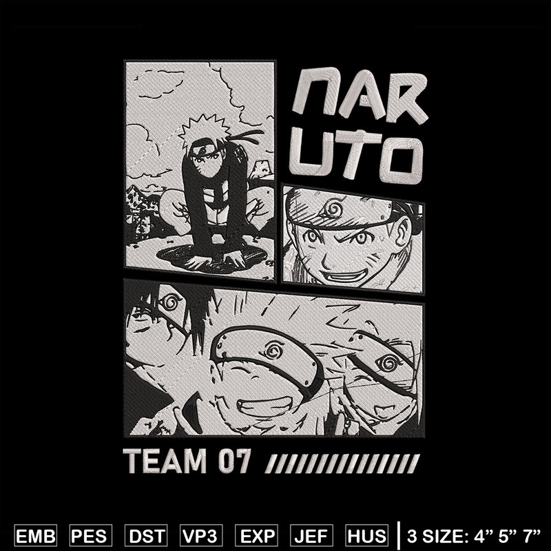 Team 07 naruto Embroidery Design, Naruto Embroidery, Embroidery File, Anime Embroidery, Anime shirt, Digital download.jpg