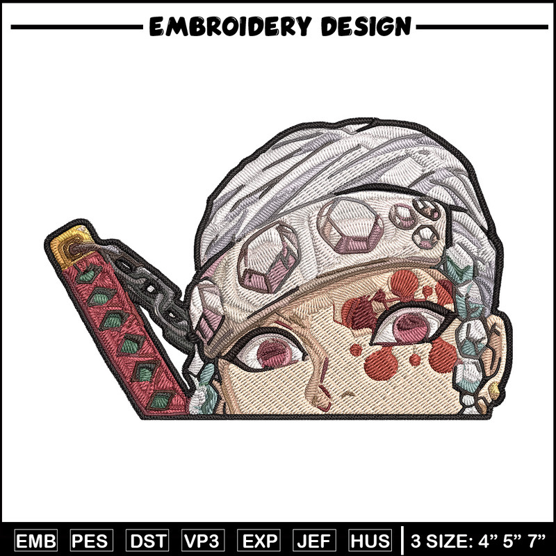 Tengen Peeker Embroidery Design, Demon slayer Embroidery, Embroidery File, Anime Embroidery, Digital download.jpg