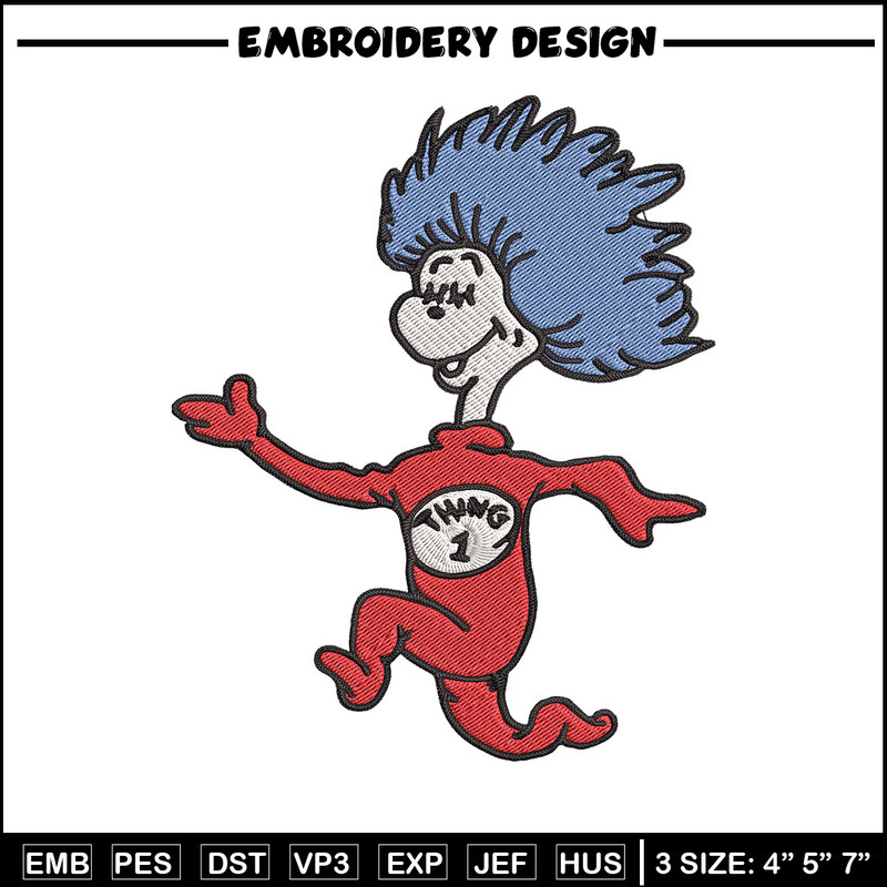 Thing 1 Embroidery Design, Dr seuss Embroidery, Embroidery File, logo shirt, Embroidery design, Digital download.jpg
