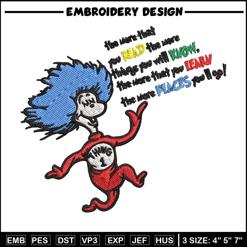 Thing One Embroidery Design, Dr seuss Embroidery, Embroidery File, logo shirt, Embroidery design, Digital download..jpg