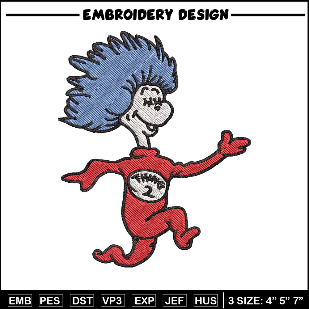 Thing Two Embroidery Design, Dr seuss Embroidery, Embroidery File, logo shirt, Embroidery design, Digital download..jpg