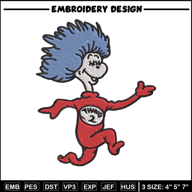 Thing Two Embroidery Design, Dr seuss Embroidery, Embroidery File, logo shirt, Embroidery design, Digital download..jpg