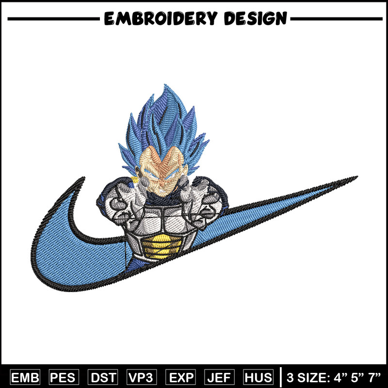 Vegeta Blue Embroidery Design, Dragonball Embroidery, Embroidery File, Nike Embroidery, Anime shirt, Digital download.jpg