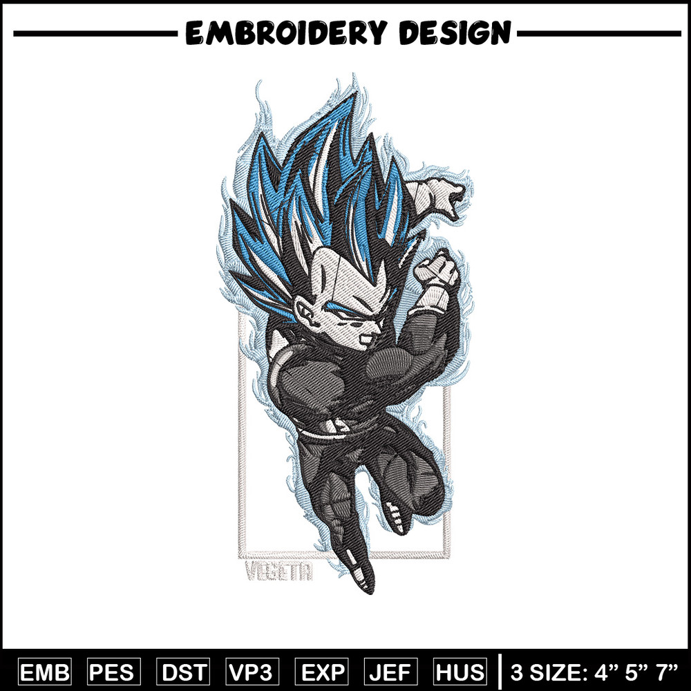 Vegeta poster Embroidery Design, Dragonball Embroidery, Embroidery File, Anime Embroidery, Anime shirt, Digital download.jpg