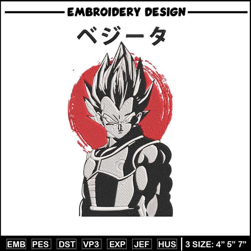 Vegeta Poster Embroidery Design, Dragonball Embroidery, Embroidery File, Anime Embroidery,Anime shirt, Digital download.jpg