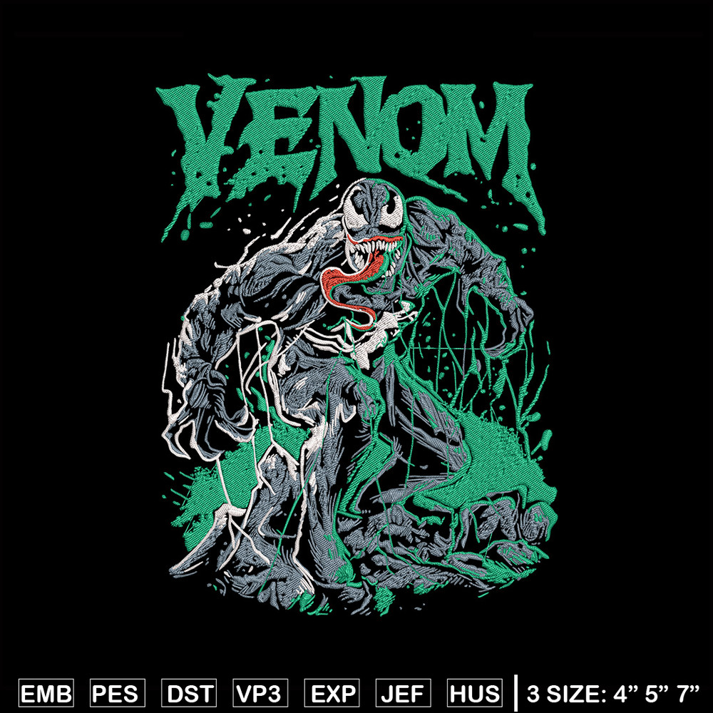 Venom poster Embroidery Design, Venom Embroidery, Embroidery File, Anime Embroidery, Anime shirt, Digital download.jpg