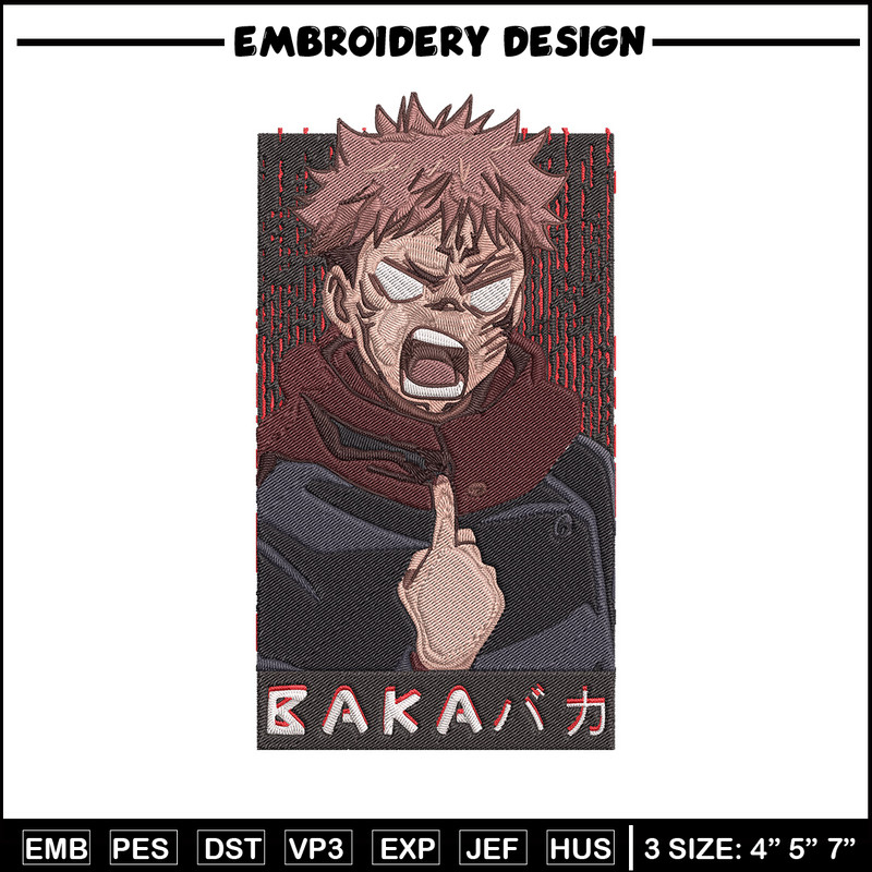 Yuji poster Embroidery Design, Jujutsu Embroidery, Embroidery File, Anime Embroidery, Anime shirt,Digital download..jpg