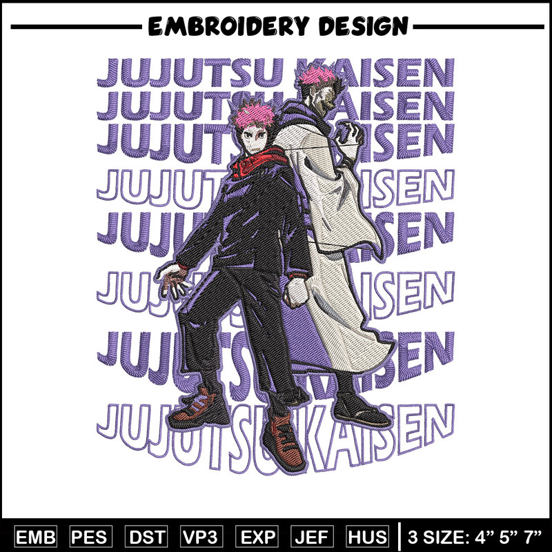 Yuji x sukuna Embroidery Design, Jujutsu Embroidery, Embroidery File, Anime Embroidery, Anime shirt, Digital download.jpg