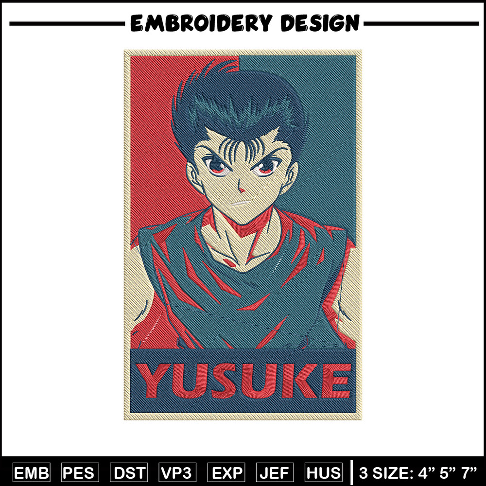 Yusuke box Embroidery Design, Yu Yu Hakusho Embroidery, Embroidery File, Anime Embroidery, Anime shirt, Digital download.jpg