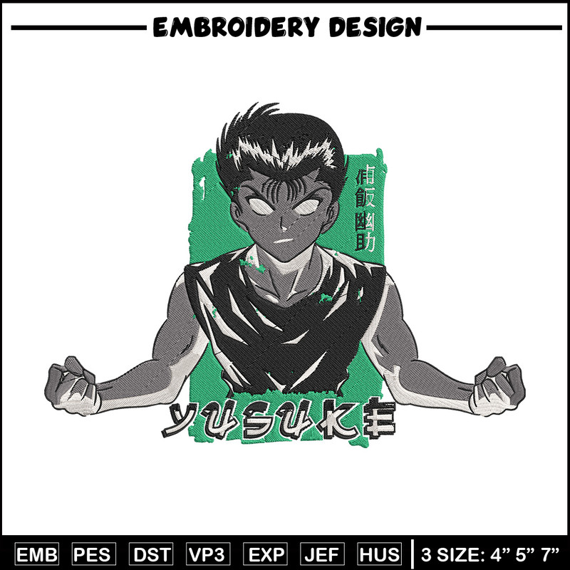 Yusuke box Embroidery Design, Yu Yu Hakusho Embroidery, Embroidery File, Anime Embroidery, Anime shirt,Digital download.jpg