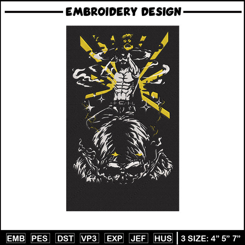 Zeke Yeager Embroidery Design, Aot Embroidery, Embroidery File, Anime Embroidery, Anime shirt, Digital download.jpg