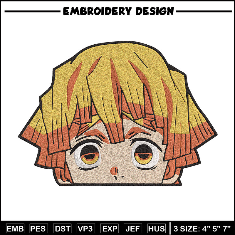 Zenitsu Peeker Embroidery Design, Demon slayer Embroidery, Embroidery File, Anime Embroidery,Anime shirt,Digital download.jpg