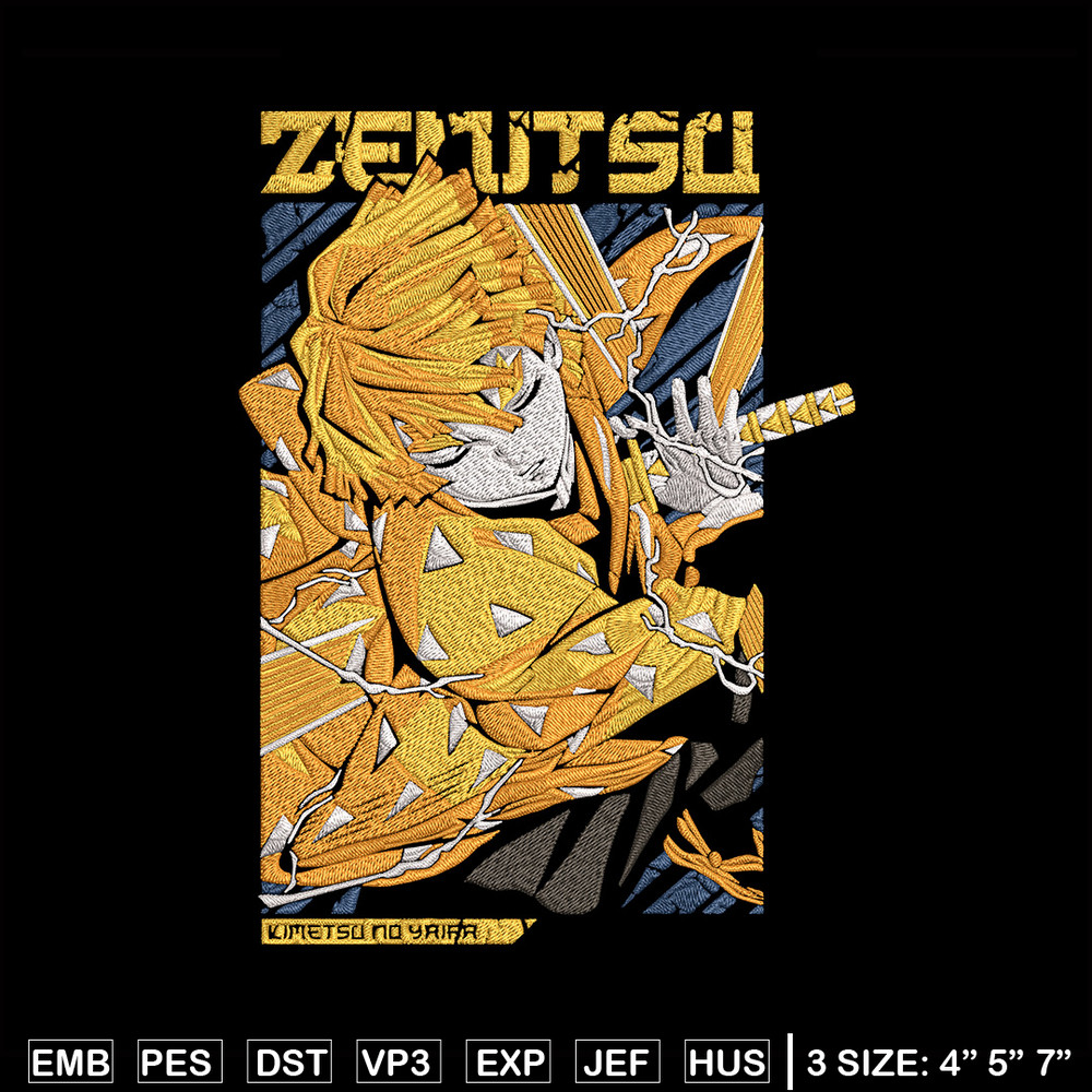 Zenitsu poster Embroidery Design, Demon slayer Embroidery, Embroidery File,Anime Embroidery,Anime shirt,Digital download.jpg
