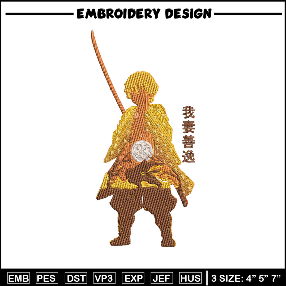 Zenitsu poster Embroidery Design,Demon slayer Embroidery,Embroidery File, Anime Embroidery,Anime shirt, Digital download.jpg