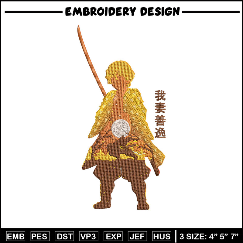 Zenitsu poster Embroidery Design,Demon slayer Embroidery,Embroidery File, Anime Embroidery,Anime shirt, Digital download.jpg