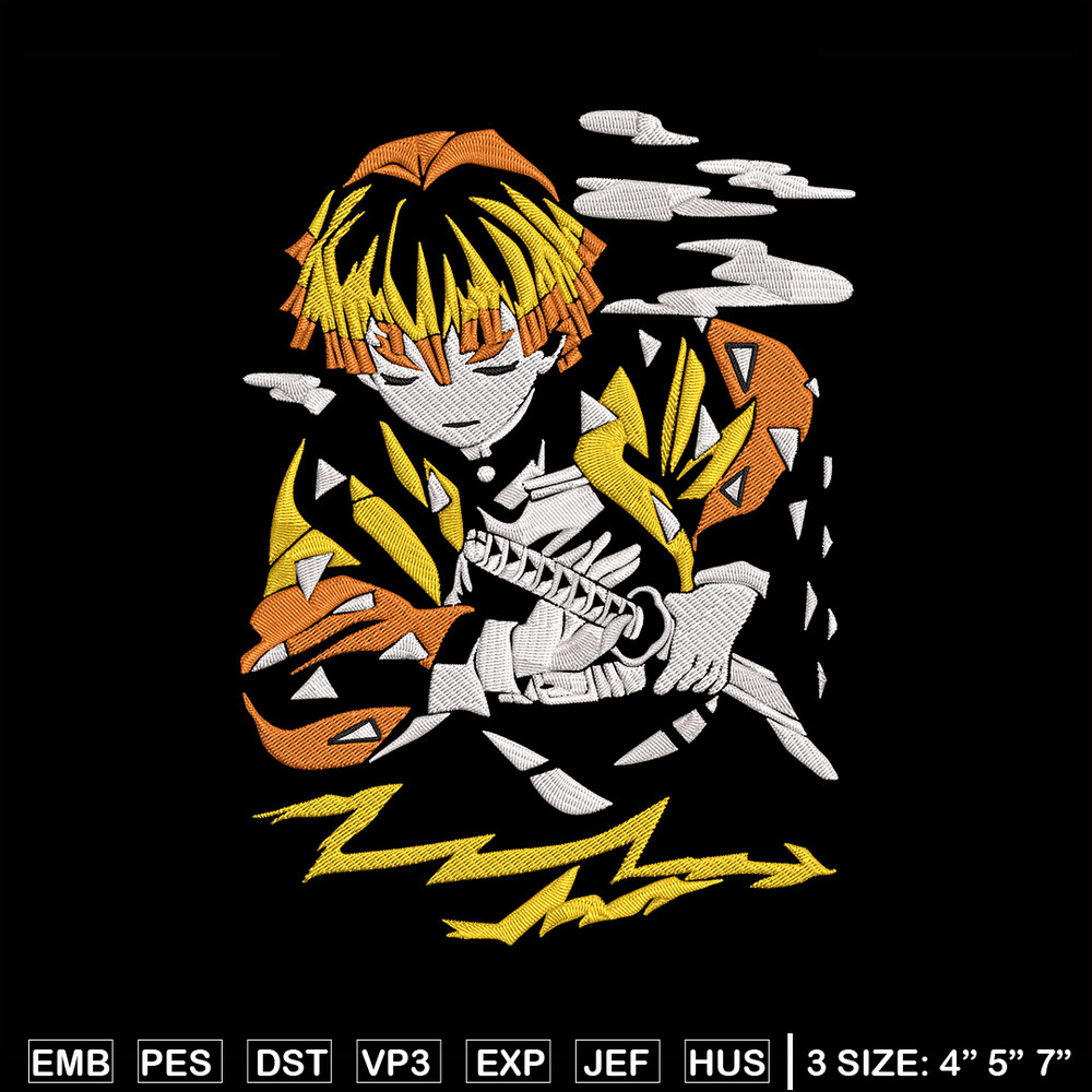 Zenitsu poster Embroidery Design,Demon slayer Embroidery,Embroidery File,Anime Embroidery,Anime shirt, Digital download..jpg