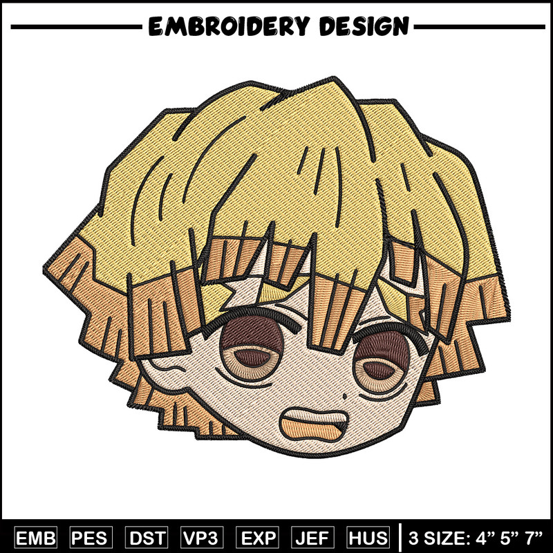 Zenitsu sticker Embroidery Design, Demon slayer Embroidery, Embroidery File, Anime Embroidery, Digital download.jpg