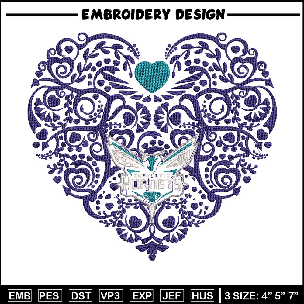 Charlotte Hornets heart embroidery design, NBA embroidery, Sport embroidery, Embroidery design, Logo sport embroidery..jpg